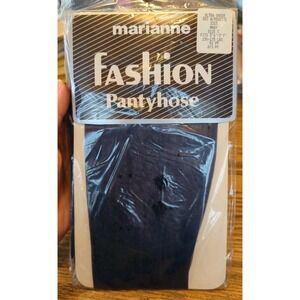 New Vintage Marianne Fashion Pantyhose Ultra Sheer Navy Blue Dot Rosette Size C